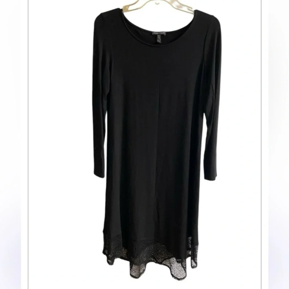 Eileen Fisher Black Long Sleeve Dress midi Small - Picture 3 of 10